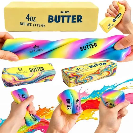 2 Pcs Butter Squishy Stress Toy Lifelike Stick Fidget , Slow Rising Soft Squeeze Para Adultos Alívio Do Estresse E Da An