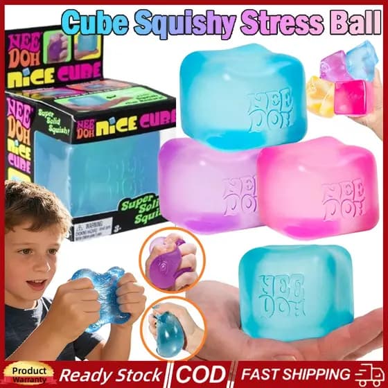 NeeDoh Nice Cube Schylling Squishy Stress Ball Fidget Toy Com Brinquedo Mole Super Sólido Lento Rising Squeeze Ice Baby