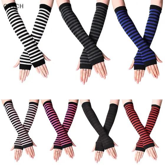 CATCH Y2K Moda Feminina Luvas El De Malha Longa Sem Dedos Você