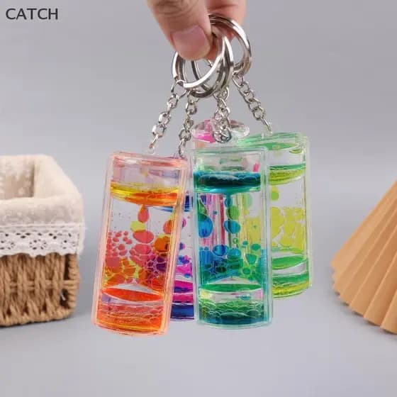 Captura Temporizadores Líquidos Dinâmicos Coloridos Motion Bubbler Chaveiro Bolsa Charme Decoração Você