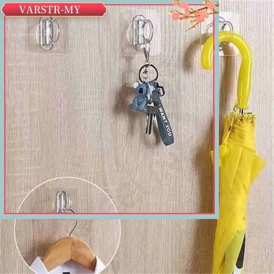 < VARSTR > Gancho De Parede Adesivo Tipo Anel De 7 * 7cm , Haste De Cortina , Suporte De
