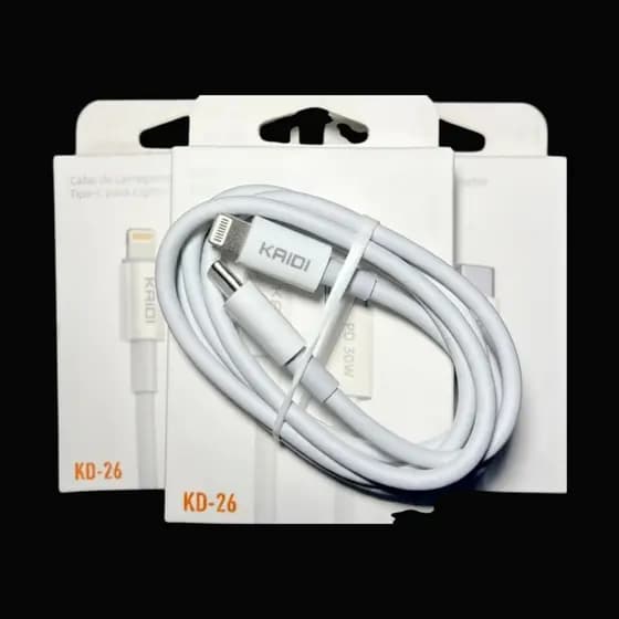 Cabo USB-C para Lightning KD-26 Compatível iPhone e iPad