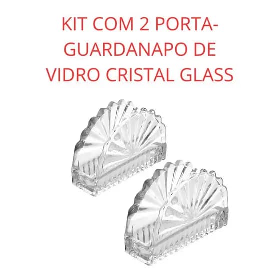 Kit 2 Portaguardanapos Vidro L'Hermitage Cristal Brazilia Egito