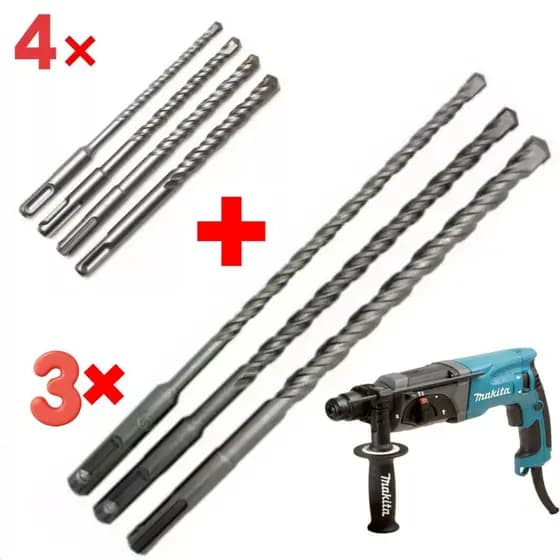 Fertak Kit Jogo De Brocas P/ Concreto SdsPlus 7 Peças Encaixe Rápido