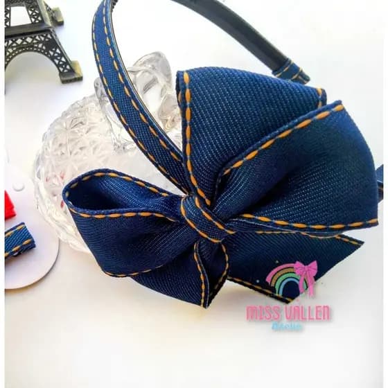 Tiara/Arquinho de cabelo menina infantil laço Jeans / Tiara de cabelo infantil