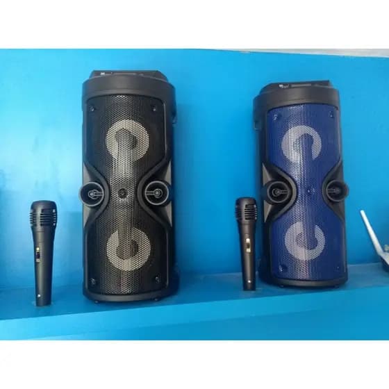 Caixa De Som Torre Bluetooth Ketchup C/ Microfone , Alça E Controle Azul