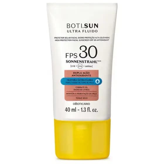 Protetor solar Boti sun o Boticário fps 30 dupla ação antioxidante