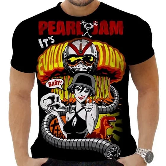 Camiseta Camisa Personalizada Rock Metal Pearl Jam 52_x000D_