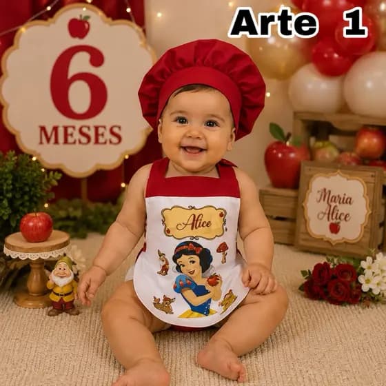 Avental Personalizado e touca de confeiteiro