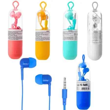 Fone de Ouvido com Fio e Estojo Musica Trabalho
