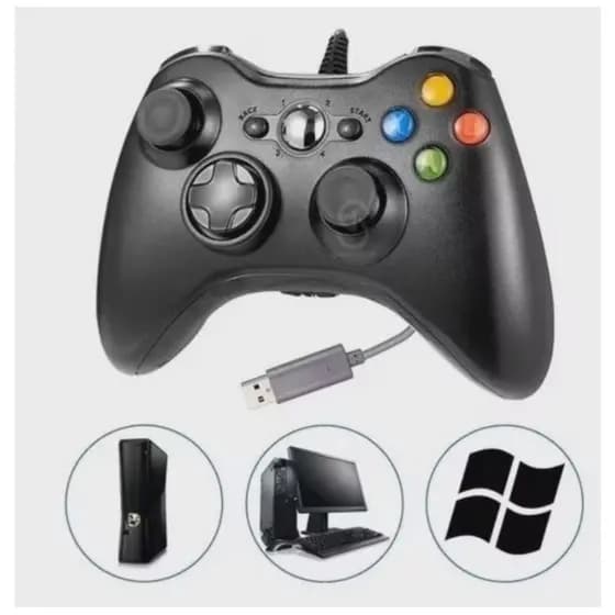 Controle USB Com Fio Xbox 360 Joystick Manete PC Notebook e TV Samsung e LG Xbox Gaming