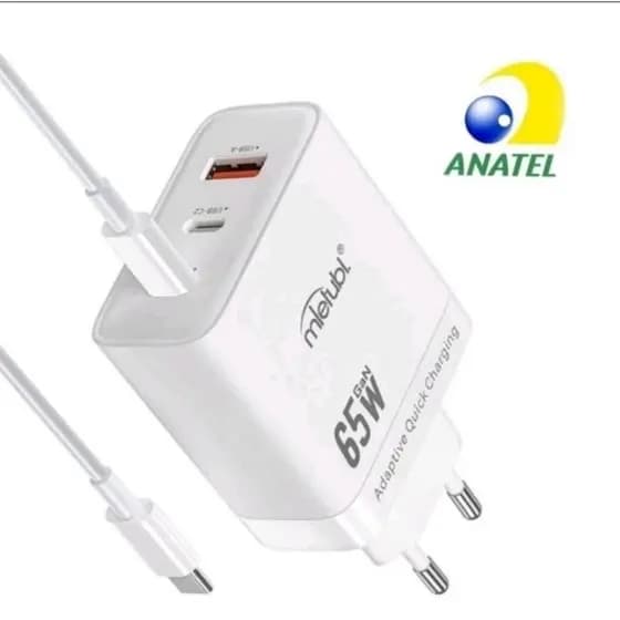 Carregador Turbo Gan 65w Danzu-c4 Saída 2 C + Usb Cabo e Nota Fiscal Compatível iPhone