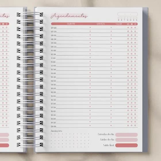 Agenda para agendamento para Nail designer-Lash designer-Designer de sobrancelhas-Cabeleleira e outras ESCOLHA A CAPA:Ag