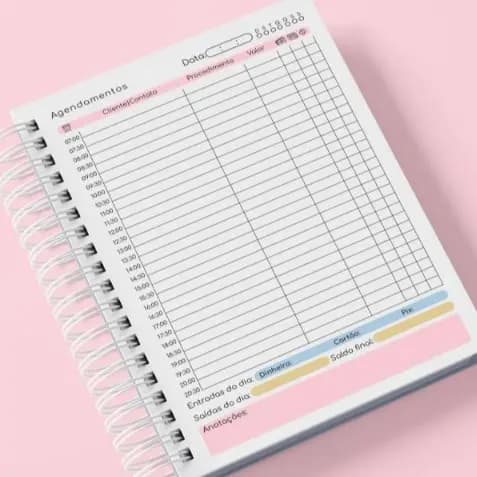 Agenda De Agendamento Manicure/ Nail Designer Personalizado Capa Holográfica 2025 / 2026 - Permanente com nome