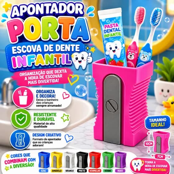 Suporte de Escova de Dentes Infantil Divertido Estilo Apontador Porta Escova de Dente para Organização do Banheiro