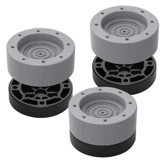 Kit Suporte Pé Nivelador Anti-Ruído Silicone Maquina de Lavar Lava Louças Geladeira Fogão Sofá Mesa