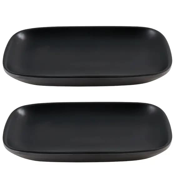 Kit 2 Travessa Retangular Japonesa Oriental Melamina 15,5cm