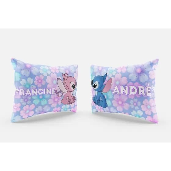 Kit 2 Fronhas De Casal Stitch E Angel