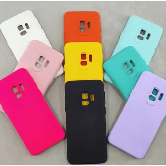 Capa Capinha Case Samsung S9/S9+ Silicone Aveludada Protege Câmera Colorida Capinha Anti Impacto
