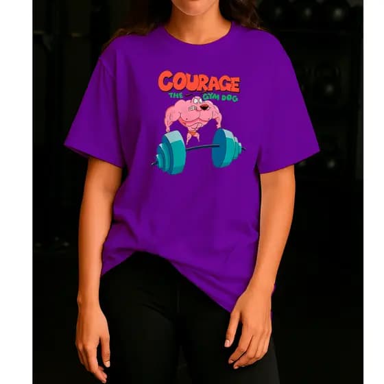 Camiseta Feminina Oversized T-Shirt Coragem Maromba Estilo Treino Academia 100% Algodão Lançamento