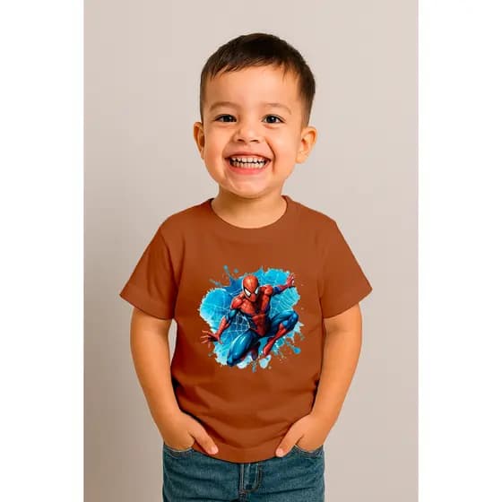 Camiseta Masculina Infantil Homem Aranha Estampa Personalizada Dia a Dia 100% Algodão Promoção