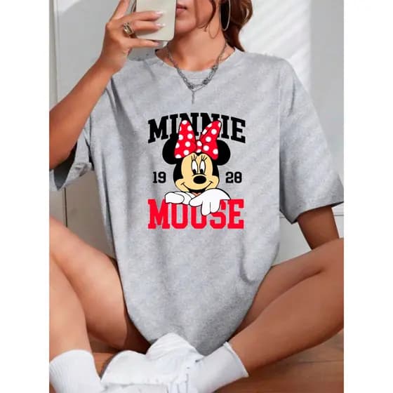 Camiseta Feminina T-Shirt Oversized Blusinha Personalizada Dia a Dia Gola Redonda 100% Algodão