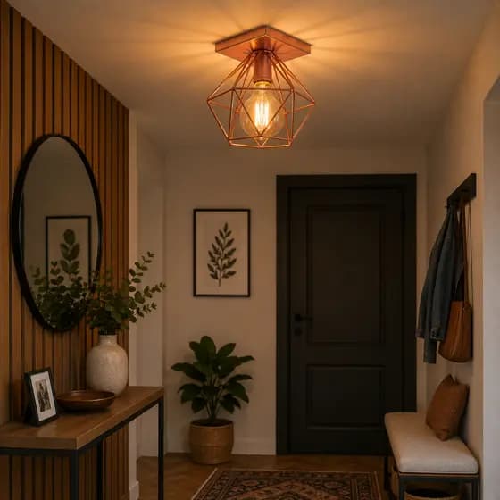 Lustre Luminária de teto Plafon Quadrado Diamante Aramado Luxo Moderno Pendente Retrô