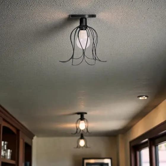 Luminária de Teto Plafon Tulipa Aramado Luxo Moderno Pendente Retrô Cozinha Sala Banheiro