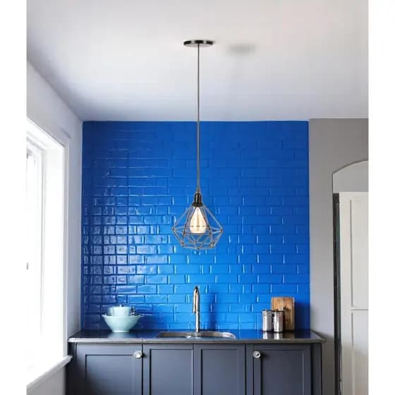 Lustre Luminaria de Teto Pendente Aramado Diamante Retrô Industrial para Cozinha Sala Balcão Ilha