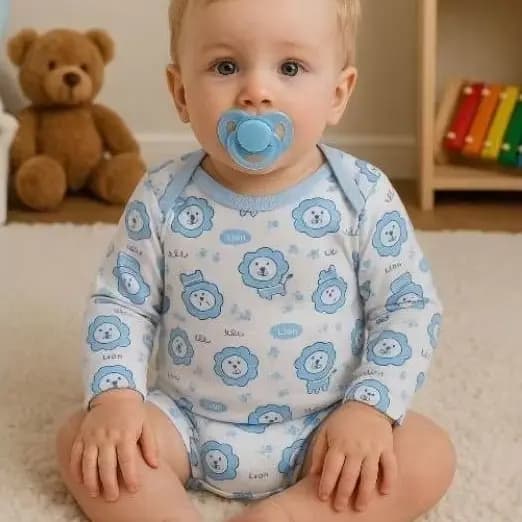 Kit 3 Body Bebê Manga Longa 100% Algodão/ Suedine Menino