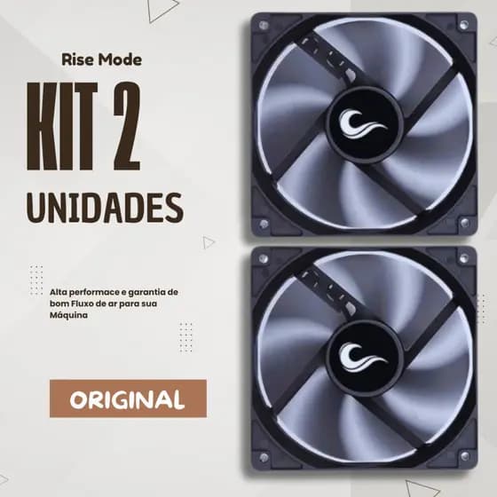 💨🔥 Cooler Fan 120mm Rise Mode 🖤 Kit 2 Unidades 🔧 Ventoinha para Gabinete Gamer Silencioso 1500RPM Alto Fluxo de Ar ⚡