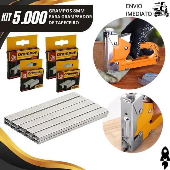 Grampos 8mm para grampeador manual 5/4/3/2/1 mil uso doméstico fixar tecido madeira fácil aplicação