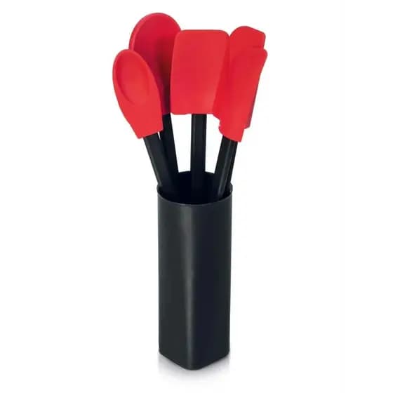 Lar e Lazer - Kit Utensílios de Cozinha Vermelho 6 Peças