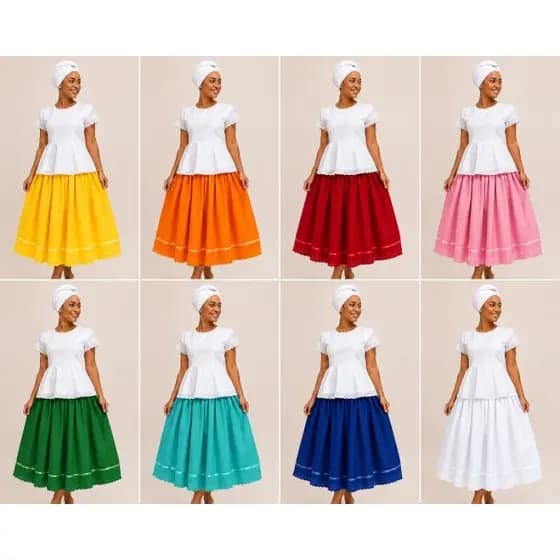 Saia de Santo /Cores diversas/ Umbanda Candomblé Orixás afro religiosa