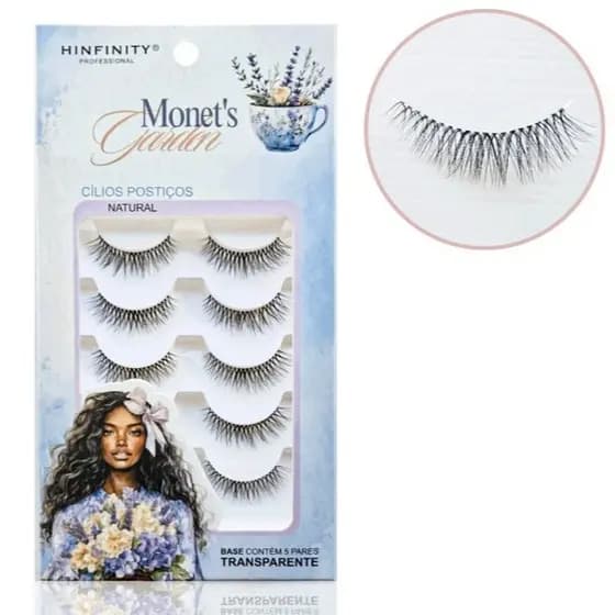 Cílios Postiço Preto Efeito Natural Base De Silicone Transparente Lash Com 3/5 Pares Cerdas Curtas