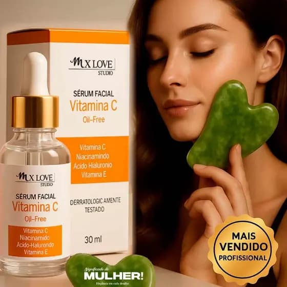 Serum Facial Vitamina C Gua Sha Medicina Chinesa Anti Idade Ácido Hialurônico
