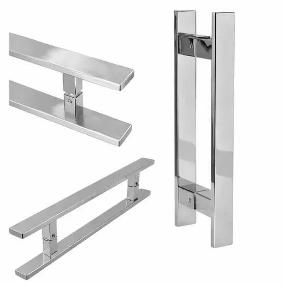 Puxador inox barra chata 30cm para portas de madeira, vidro e aluminio