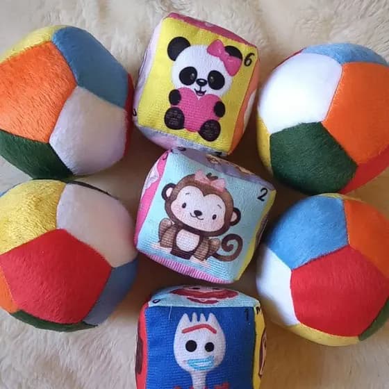 Dado e bola baby com guizo chocalho, para bebê brinquedo infantil