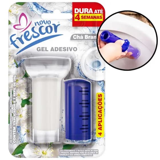 Gel Adesivo Sanitário Chá Branco 4 Aplicações – Perfume para Vaso Sanitário Longa Duração