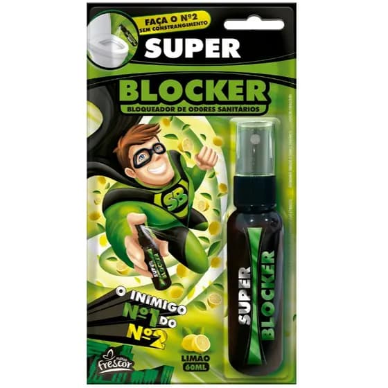 Super Blocker Spray Anti-Odor Limão 60ml – Bloqueador de Odores p Banheiro | Neutraliza Cheiros Desagradáveis sanitário