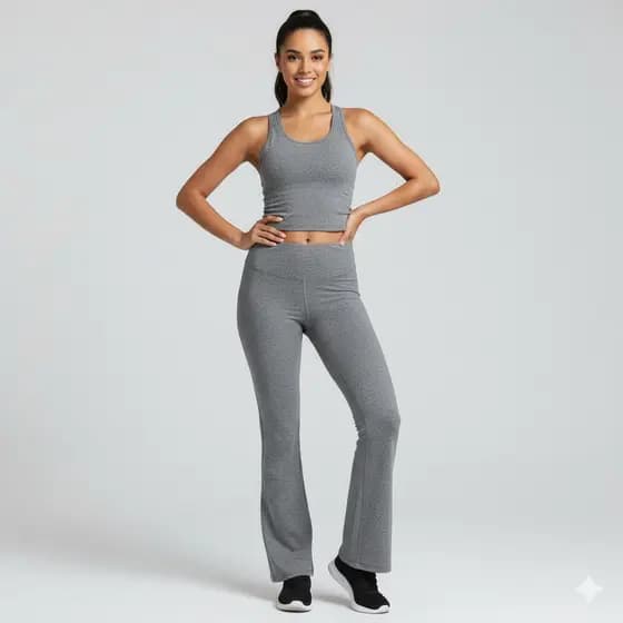 Calça Flare suplex boca De Sino bailarina Cós Alto academia corrida basica sem transparencia treino