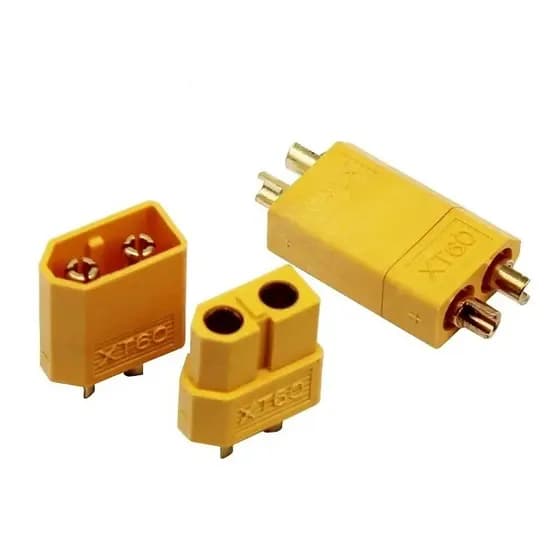 Plug 2 vias Conector XT60 Alimentação Aeromodelismo Bateria RC Motor ESC Arduino