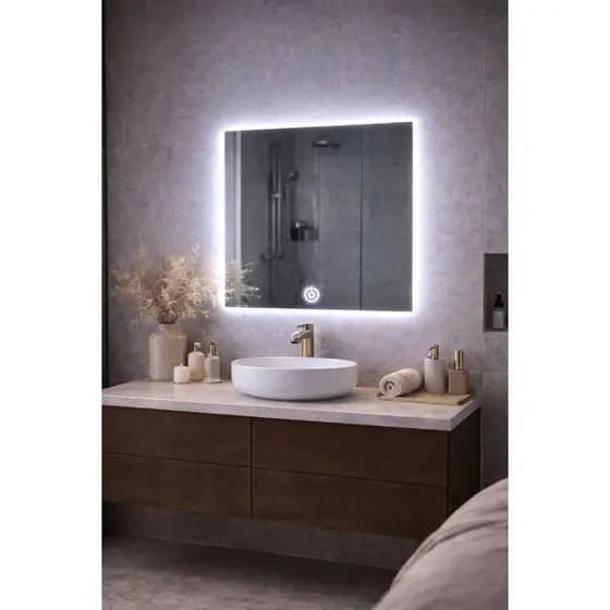 ESPELHO RETANGULAR 80X90 LED TOUCH FRIO/QUENTE ESPELHO PARA QUARTO BANHEIRO PENTEADEIRA MAQUIAGEM