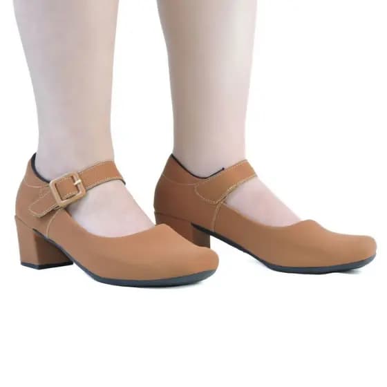 Sandália feminina salto grosso sapato feminino boneca Mary Jane com fivela
