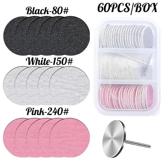 Kit-60 peças/caixa #80 #150 #240 Lixas de substituição com 25mm de lixa de metal para furadeira elétrica, removedor de