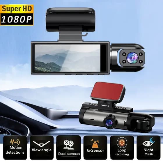 Câmera De Carro , Frontal , Full HD Dash De 3.16 Polegadas 1080P Para Carros , Visão Noturna , 170 ° sensor Grande Angul