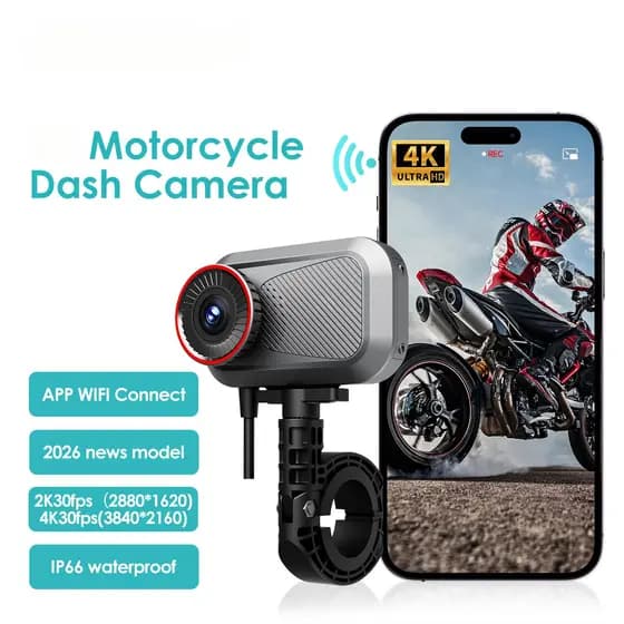 ROADWINNER Câmera Veicular para Motocicleta E-Bike e Bicicleta à Prova d'Água, HD, Conexão WiFi para Telefone, Gravador