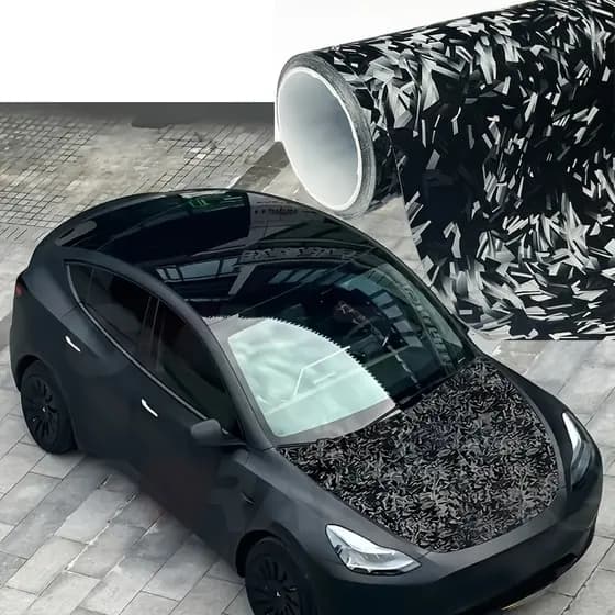 Preto Fosco Forjado Fibra De Carbono Vinil Envoltório Filme Liberação Ar DIY Rolo Adesivo Do Carro