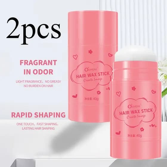 2 bastões de cera para cabelo 40 g creme de maquiagem para fios quebrados artefato de cabelo bastão de cera gel creme