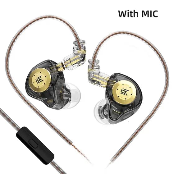 Fones de Ouvido Gamer KZ EDX PRO IEM: fone de ouvido com 1 driver dinâmico, monitoramento intra-auricular HiFi de